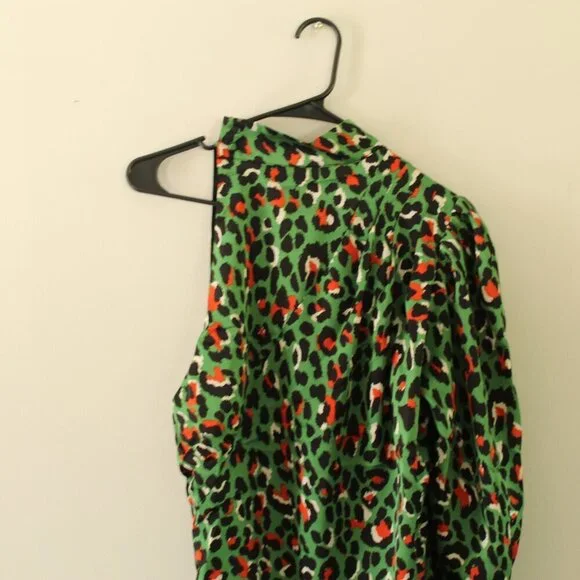 Choosy Green Animal Print One Sleeve Dress Size XL - Picture 11 of 13